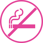 Pink no smoking icon